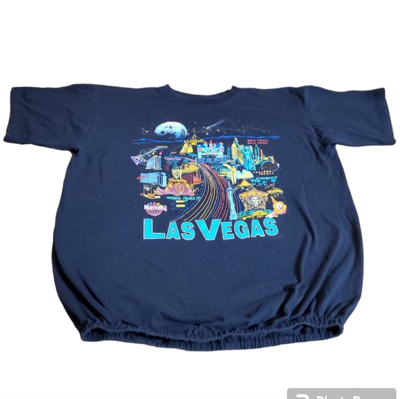 Las Vegas Scrunch Bottom t-shirt Short Sleeve- Amazing Colorful  Graphic Womans - Picture 3 of 8